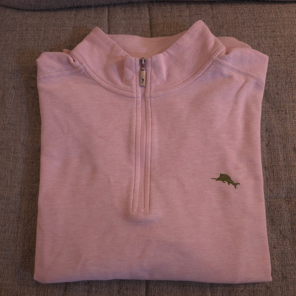 Pink Quarter-Zip Pullover with Dolphin Logo